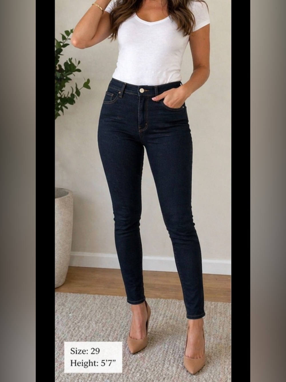 L’Agence Margot Jeans Womens 29 High Rise Skinny Dark Wash Ink Stretch Denim
